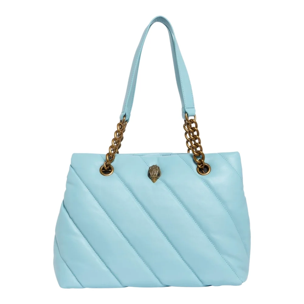 Kurt Geiger Light Blue Quilted Shoulder Bag with Gold Chain - Picture 2 of 14